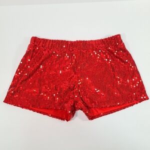 Spirit Halloween Adult Red Sequin Shorts Size XL / run small